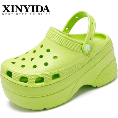 Height Increasing 10cm Summer Women Clogs Slip On Breathable Female Sandals Jelly Shoes Hollow Out Ladies Slippers Size 36-41