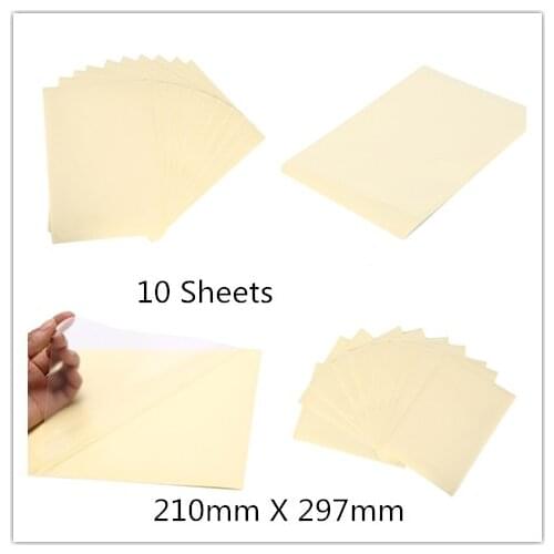 10Sheets 210mm X 297mm Self Adhesive Vinyl A4 Clear Transparent Film Label Sticker For Laser Printer 21 X 29.7cm
