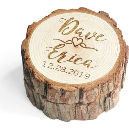 Personalized Rustic Ring Box, Custom Engraving Ring Box Ring Pillow Alternative Bridal Shower Gift Wedding Decor