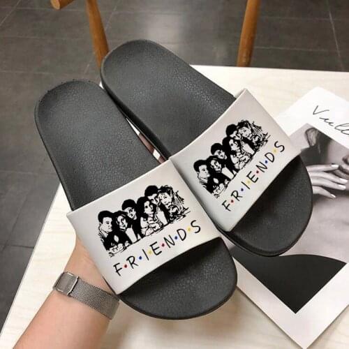 Slippers For Women friends tv show Graphic Woman Slipper Beach Women Sandals Letter Friends Indoor Flip Flops Flat Fashion Shoes