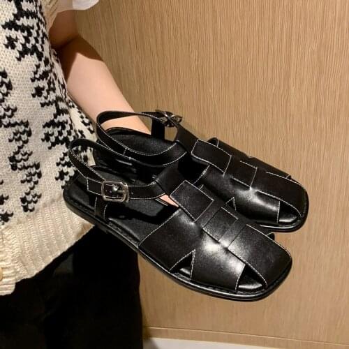 SKLFGXZY Summer Roman Style Genuine Leather Women Sandals Restoring Ancient Ways Woven Shoes Banquet Beach Sandals