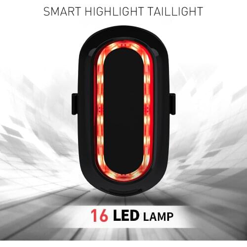 LED Bicycle Taillights Smart Brake Induction USB Charging Cycling Battery Display Falling To The Ground And Flashing IP66