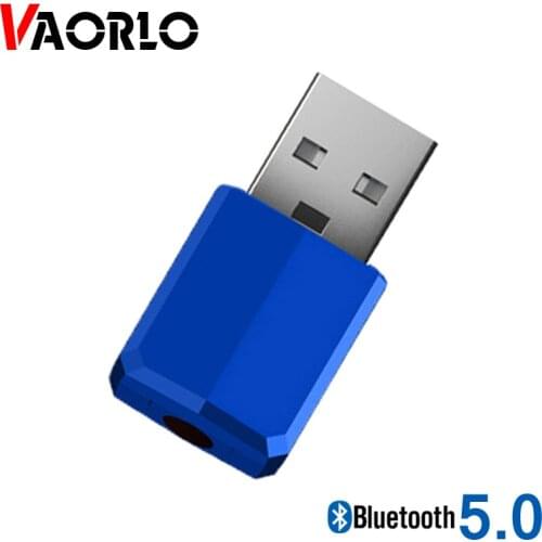 VAORLO USB Adapter 2 In 1 Wireless Bluetooth Receiver Mini 5.0 Audio Transmitter For TV Car With 3.5mm Jack Stereo Sound Music