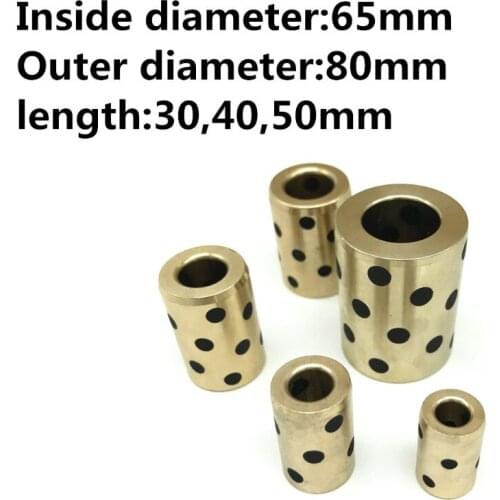 Inner diameter 65mm linear graphite copper set bearing copper bushing oil self-lubricating bearing JDB length 30-50mm