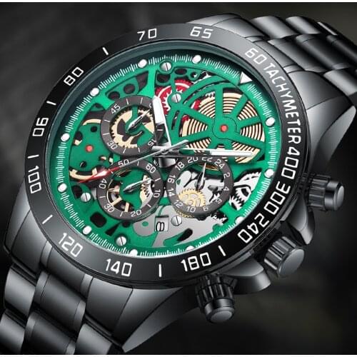 WISHDOIT 2021 New Mens Casual Sports Watch, Top Luxury Brand Mens Watch, Waterproof Luminous Stainless Steel Mens Wrist Watch