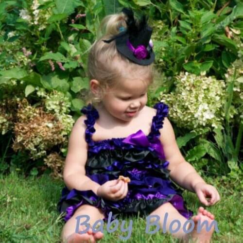Girls Halloween Bewitched Fancy Witch Satin Romper