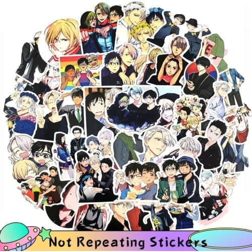 10/50pcs/lot YURI!!! On ICE Japan Anime Decor Stickers For Tablet Motorcycle Suitcase Skateboard Laptop Phone Refrigerator
