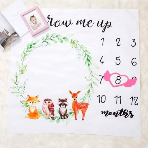 2 Pcs/set Newborn Baby Growth Milestone Celebration Blanket Props Photography Background Cloth Accessories Photo Frame Girls Boy