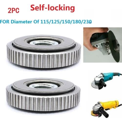 2Pcs M14 Angle Grinder Thread Parts Self-locking Pressure Plate Set Replacement Quick-Release Nut Clamping Power Tools