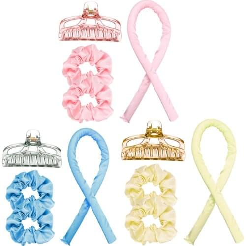 3/4PCS Heatless Curling Rod Headband Lazy Curler Soft Silk Ribbon Set DIY Wave Formers Hair Curlers Women Beauty Hair Style Tool