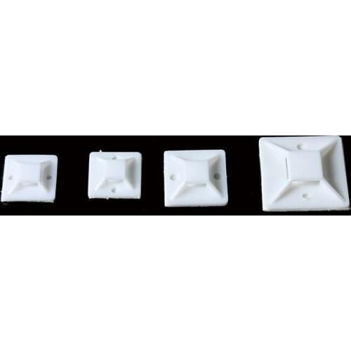30mm*30mm White non-glue Cable Base Mounts 500 PCS/Set Cable Wire Zip Tie Mounts Bases Wall Holder Fixing Seat Clamps