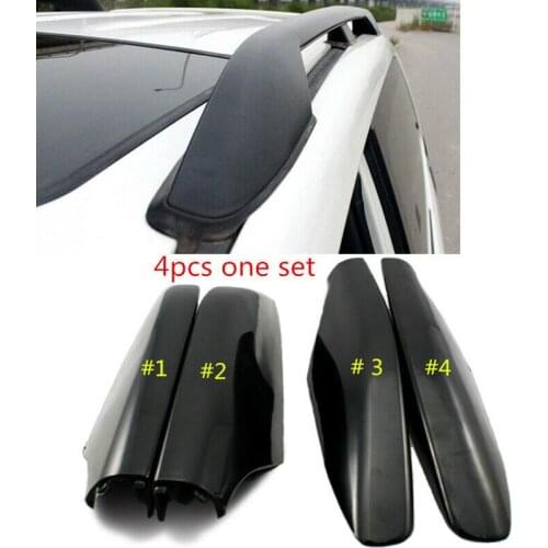 For Land Cruiser Prado FJ120 2003-2009 Black Roof Rack Rails End Cover Shells 4pcs