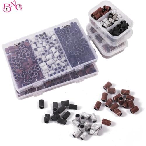 80# 120# 180# box Sanding Bands Electric Nail Drill Bit Nail UV Gel Polish Removal Sand Circle Manicure Tool Accessories