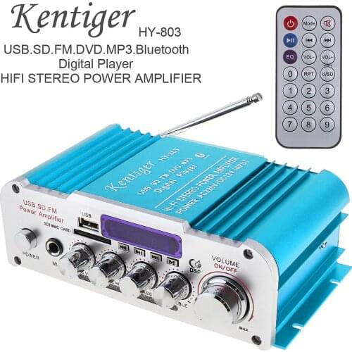 DC12V 2CH HI-FI Bluetooth Car Audio Power Amplifier FM Radio Player Support SD USB / DVD / MP3 Input for Car Motorcycle Home