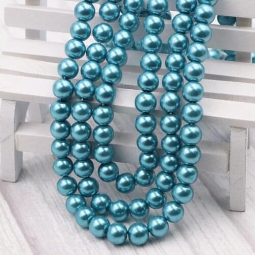 New Handmade DIY Necklace Bracelet Imitation Pearl Beads Round Loose Beads Accessories Glass Pearls Shell Jewelry Making 15" B7