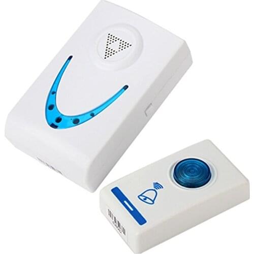 Household LED Wireless Chime Door Bell Doorbell Built in Dtereo Speakers Wireless Remote Control 32 Tune Songs with Chime