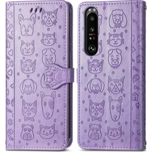 Cat & Dog Pattern Phone Case For Sony Xperia 1 III Flip Leather Case For Sony Xperia 1 III Case For Sony Xperia 1 III Cover Book