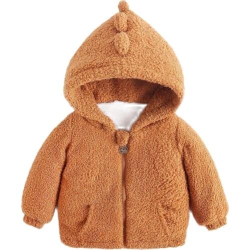 Children Coats Girls Boys Winter 2021 New Teddy Velvet Casual Thickened Plush Zipper Hooded Warm Clothing Kids Baby Outerwear