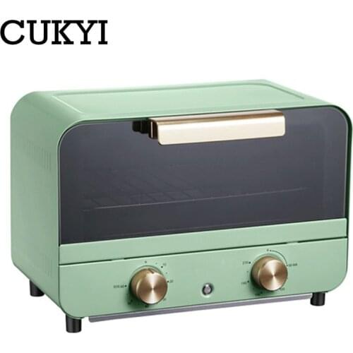 CUKYI 12L Mini Electric Baking Oven 220V Home Pizza Oven Baking Tools For Cakes Chicken Wing Intelligent temperature control