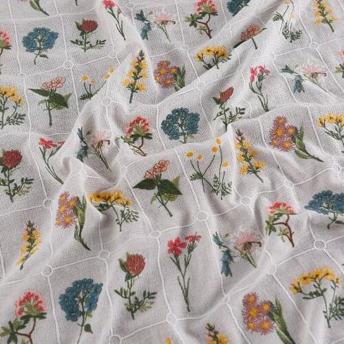100cm * 125cm/piece,Baihua Embroidery Cotton Cloth,Clothing,Skirt,bag,Curtain,Tablecloth,Decorative Fabric,DIY Handmade Material