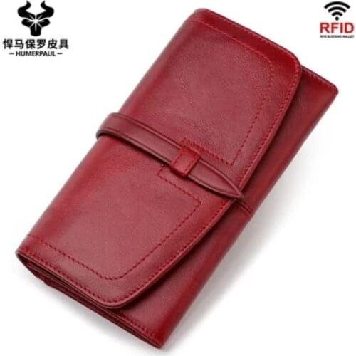 Cow Leather Rfid Genuine Leather Wallets Men Wallet Credit Business Card Holders Vintage Brown Leather Wallet Purses Quality