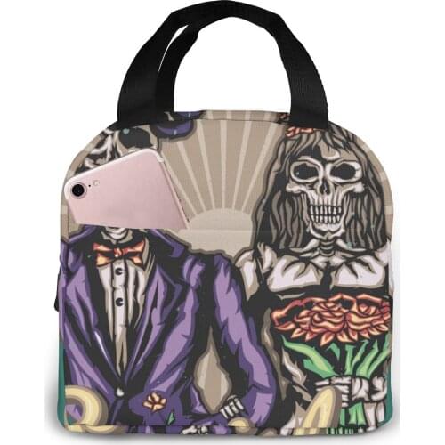 Dead Bride Groom Cooler Lunch Box Portable Insulated Lunch Bag Thermal Food Picnic Lunch Bags