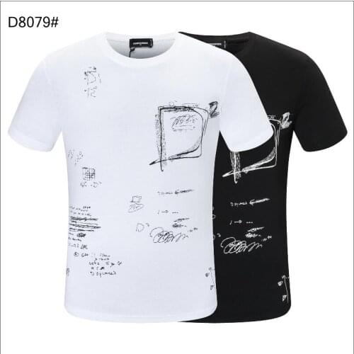 2021 New Dsquared2 Fashion Trend Advanced Printing Short Sleeve harajuku graphic t shirts men clothing D8079