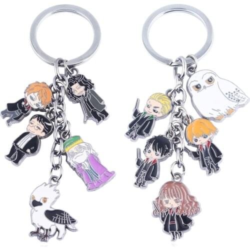 New Design Movie Figure Keychain Fashion Enamel Owl Pendants Key Holder Metal Key Rings 20pcs/lot