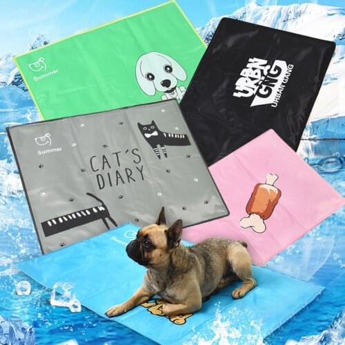 Pets Summer Cartoon Print Cooling Gel Pad Dog Cat Anti Scratch Ice Mat Cushion
