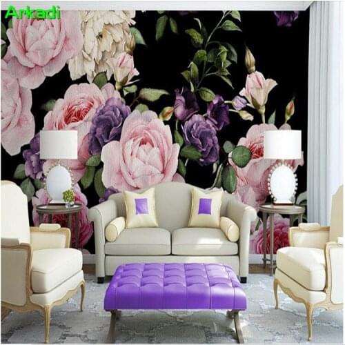 Custom photo 3d European simple mural hand painted watercolor roses living room bedroom TV background wallpaper any size