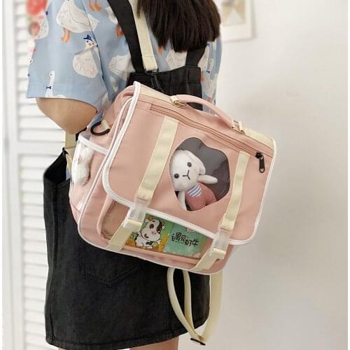 Clear Harajuku Shoulder Bag Fashion Handbag Female Cute Backpack Girl Transparent Tote Bag Ladies shopper Crossbody Women Kawaii