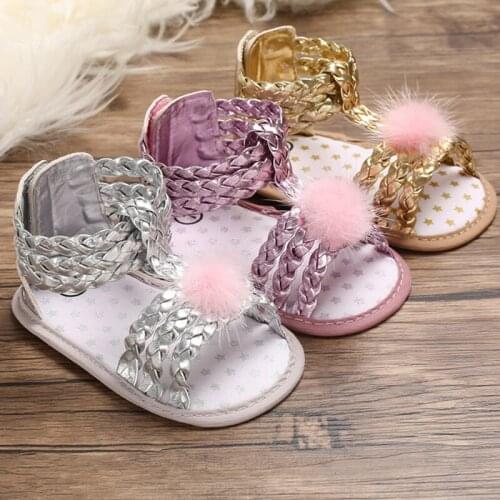 2020 Summer Girls Sandals Infant Baby Crib Shoes Soft Sole Anti-slip Moccasin Prewalkers Toddler Shoes Sandals
