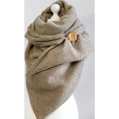WomenS Scarf Winter Shawls Buff On Neck Blended Hijab Solid Dot Printing Button Soft Wrap Casual Warm Scarves Cashmere Scarves
