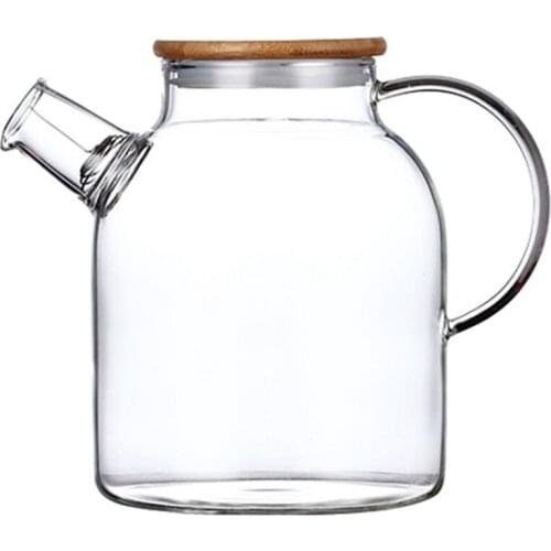 Glass Teapot 1L/1.5L Transparent Borosilicate Heat-Resistant Large Clear Kettle Puer Kettle Office for Home Kitchen