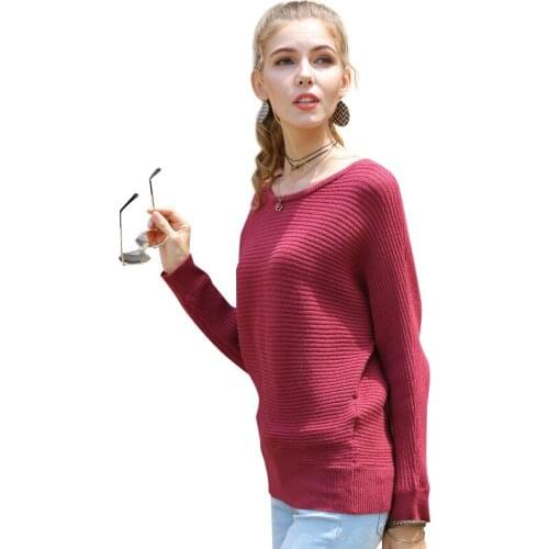 Fashion Women Pullover Knitted Cotton Batwing Sleeve Loose Top Autumn Sweaters Casual Ladies Female Jumper