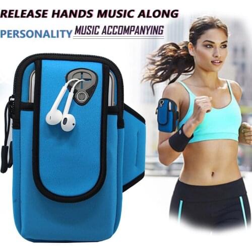 Universal Running Armband Case Double Layer Waterproof Arm Band Bag Sport Zipper Mobile Phone Pouch With 5 Colors Selection