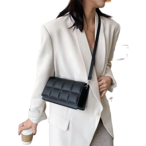 Women Fashion Leather Made Metallic Square Embossed Crossbody Bag