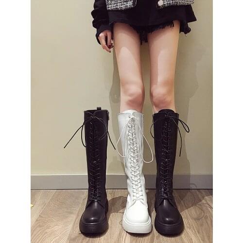2020 New Sexy Party Shoes Woman Over The Knee Boots Girls Fancy Dress Wedge Women Boots Bright Patent Leather Long Boots size 39