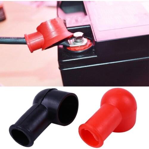 2PCS PVC Black Red Battery Protection Terminal Boot Round Insulating Covers 4.5CMX2CM Battery Protection Terminal Boot