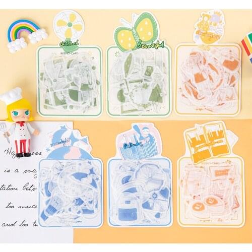 40pcs/bag Kawaii Sticker Cute Girls Washi Paper Stickers For Children Stationery Stickers Scrapbooking Decorative Notebook