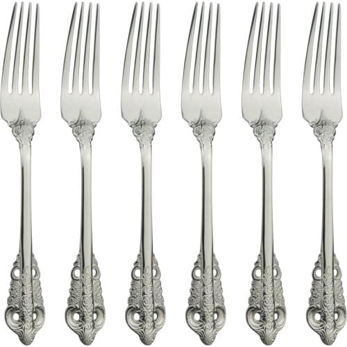 6pcs/set Slive Forks Dinnerware Tableware Cutlery Set Stainless Steel Cutlery Set Sliverware Suitable for Kitchen Outdoor Home