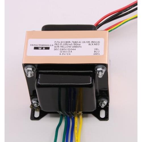 50VA(50W) 0-260V 0-12.6V 0-6.3V EI type Audio Power Transformer For Tube Amplifier