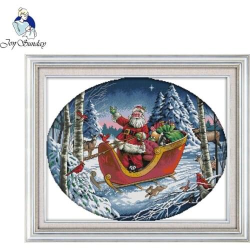 Free Shipping New 2017 Christmas decorations for home Joy Sunday Santa Claus Chinese Style Cross Stitch Factory Outlet