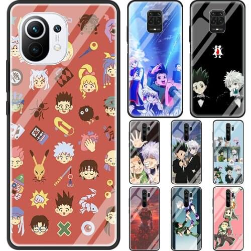 Hunter X Hunter HXH Anime Glass Phone Case for Xiaomi Redmi Note 9S 8 Mi Poco X3 NFC 9 7 10T 8T 10 Lite 9T Pro 5G 9C Cover Coque