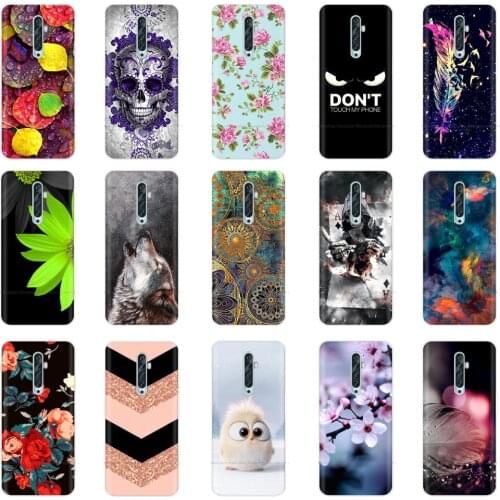 For OPPO Reno 2 Case Cat Flower Soft TPU Clear Back Cover for OPPO Reno 2Z Reno2 Z F Reno2Z Cases Reno 10X Zoom Silicone Bumper