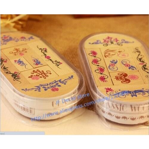 Wooden Rubber Stamp Set - 2 styel (8 design ) DIY Woodiness Rubber Stamp-Diary Albums Craft Scrapbooking Stamp Set