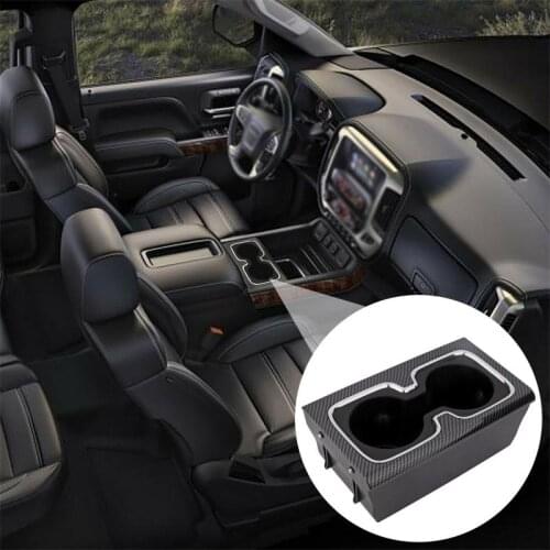 For GMC SIERRA 1500 Chevrolet Silverado 1500 #23467147 Car Carbon Fiber Interior Center Console Drink Bottle Cup Holder