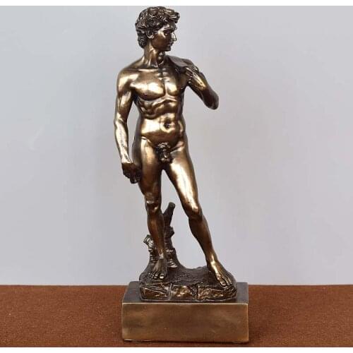 European Creative David Full-Length Portrait Statue Michelangelo Buonarroti Art Sculpture Resin Crafts Home Decorations R4242