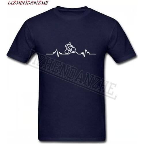 Mountain Biker Heartbeat Pulse Cyclinger T-SHIRT Cycle Fashion Funny Birthday 100% Cotton Short Sleeves T Shirts 0155