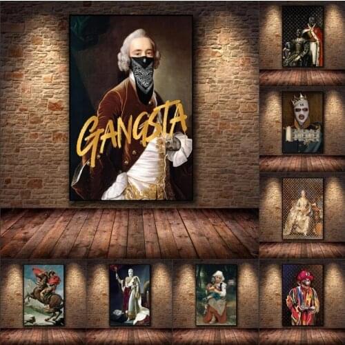 Masked Palace Family Vintage Poster Dollar ManLuxury Painting Graffiti Canvas Print Modern Pop Art Wall Pictures Bedroom Decor